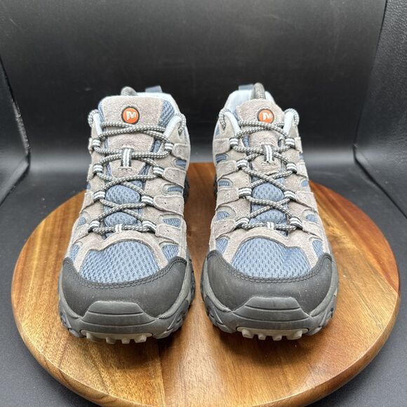 Merrell Moab 2 Womens Size 9 Hiking Shoes Gray Blue Vibram Trail Low J06014 - Picture 2 of 8
